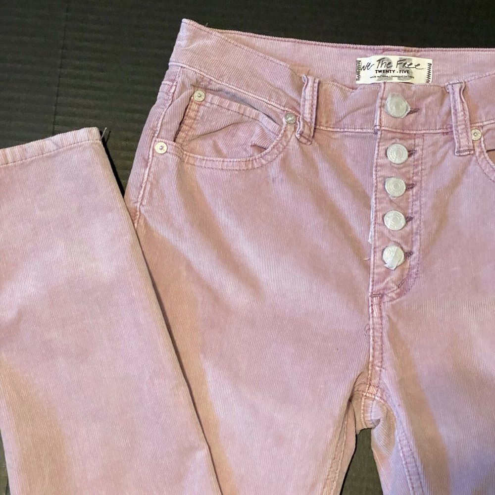 NWT Free People $88 We The Free Women Jeans 25 Sun Chaser Cord Skinny Lilac - Picture 4 of 9